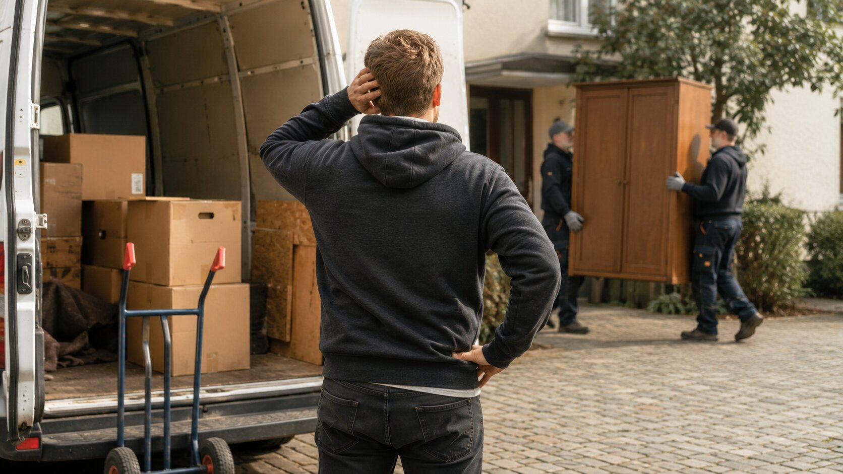 Gegenüberstellung Umzugskartons und Werkzeug — Entrümpelung selbst machen oder Firma beauftragen