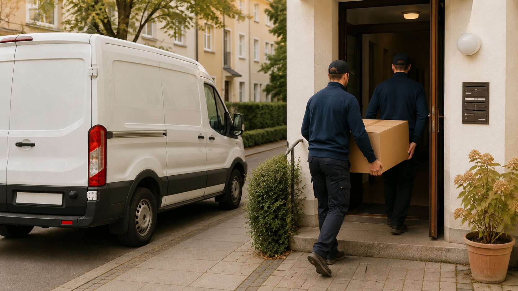 Unauffälliger Transporter für eine diskrete Wohnungsräumung ohne Firmenbeschriftung